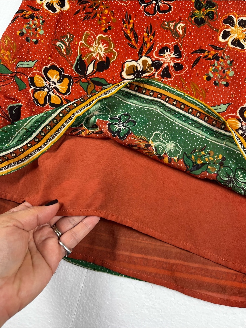Maison d’Amélie Paris Floral Blouse Top Size Small Red Multicolor - sku 141 - Picture 3 of 8